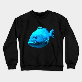 cool fish in the blue color of the sea Crewneck Sweatshirt
